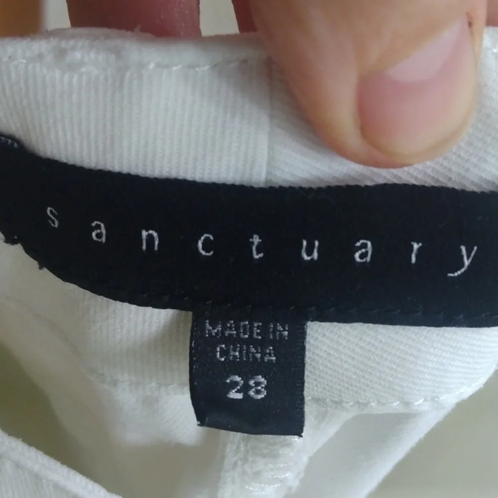 SANCTUARY REBEL WHITE CROP STRETCH CARGO PANTS SIZE 28